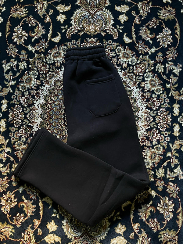 Straight Leg Pants Black Heavy