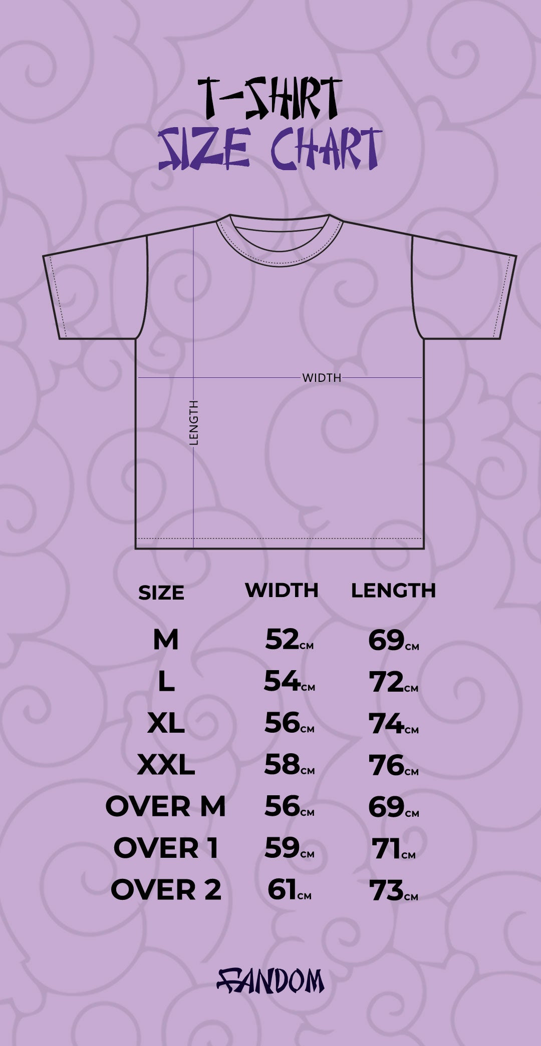 Size chart for MAKIMA // THE CONTROL DEVIL