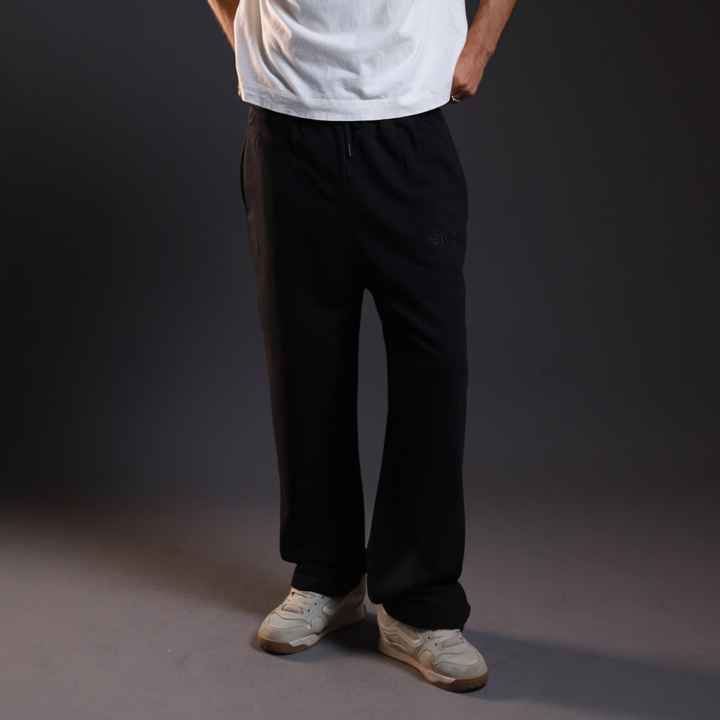 Light Straight Pants - Black