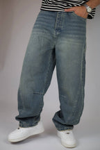 Faded indigo balloon jeans — view 3